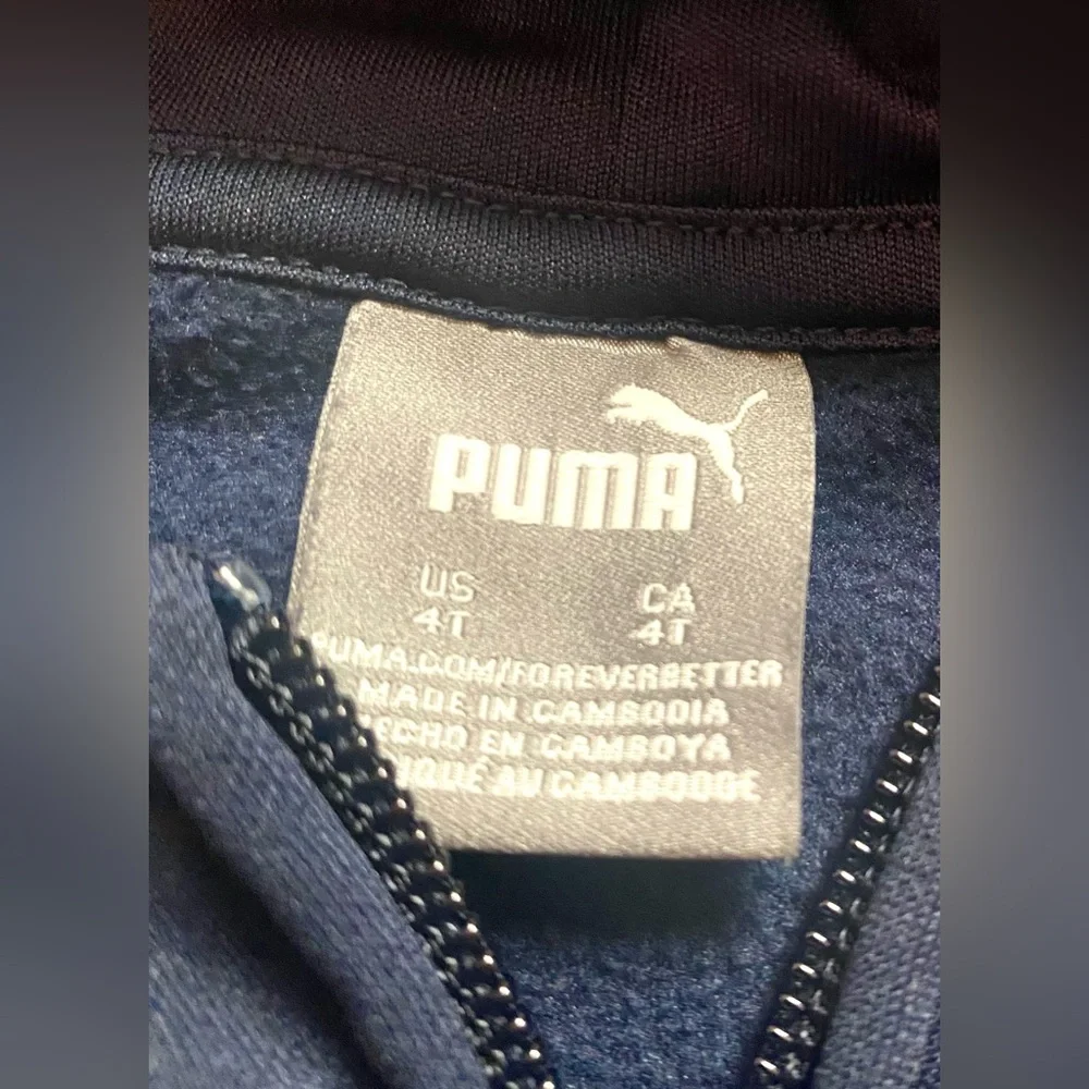 4T BOY PUMA TRACKSUIT FULL ZIP UP HOODIE TEE AND SWEATPANTS 3 PIECE MATCHING SET - Picture 6 of 13